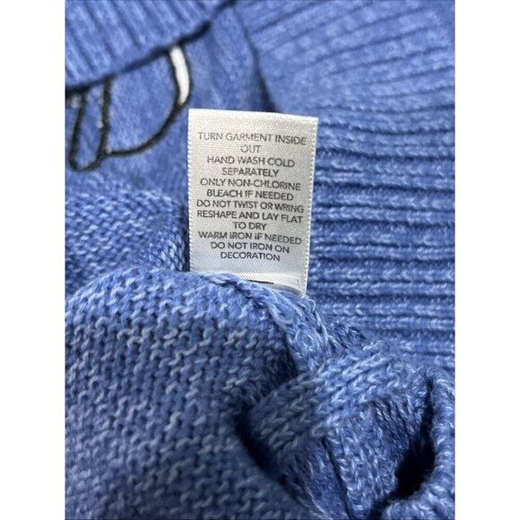 CJ Banks Sweater Size 14W Blue Snowman Penguin Christmas Holiday Festive Novelty - Picture 8 of 8